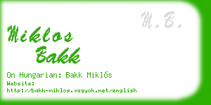 miklos bakk business card